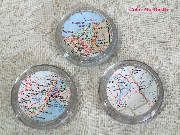 easy diy map ornaments from cosmetic containers