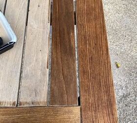 how to stain wood perfectly every time, stain on slotted wood tabletop