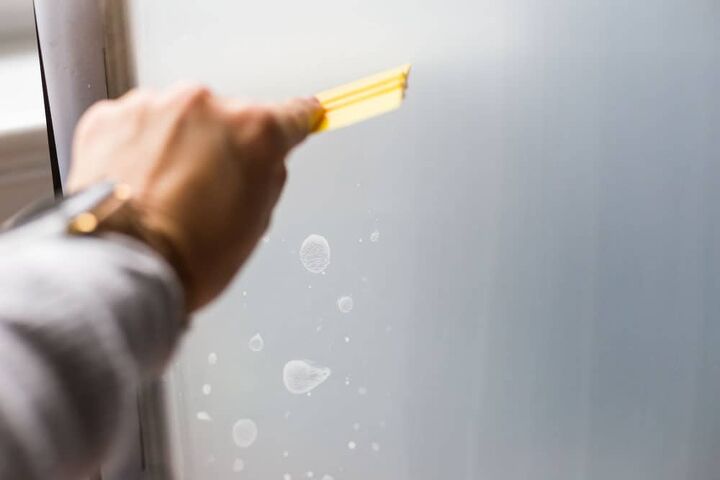how to cover glass cabinet doors with window film