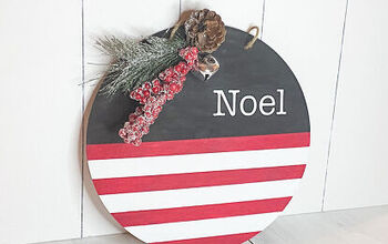 Cartel redondo de "Noel" con materiales de Dollar Tree