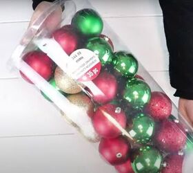 christmas decor how to make a beautiful diy ornament garland, Box of colorful Christmas baubles