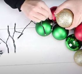 christmas decor how to make a beautiful diy ornament garland, Christmas bauble garland DIY