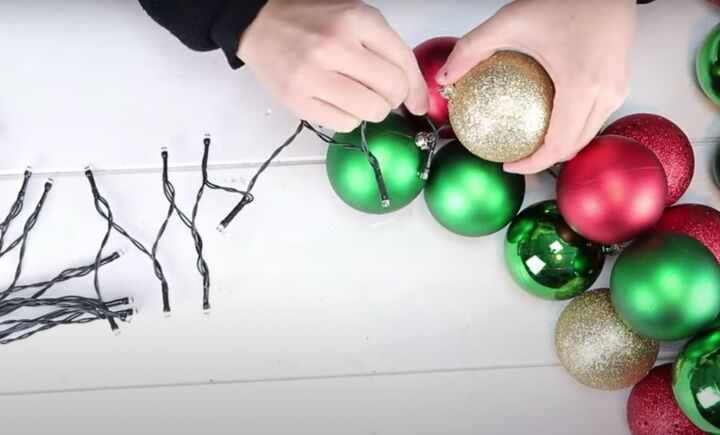 christmas decor how to make a beautiful diy ornament garland, Christmas bauble garland DIY