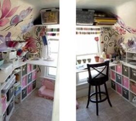 turning an old outdated closet room into a vibrant art craft room