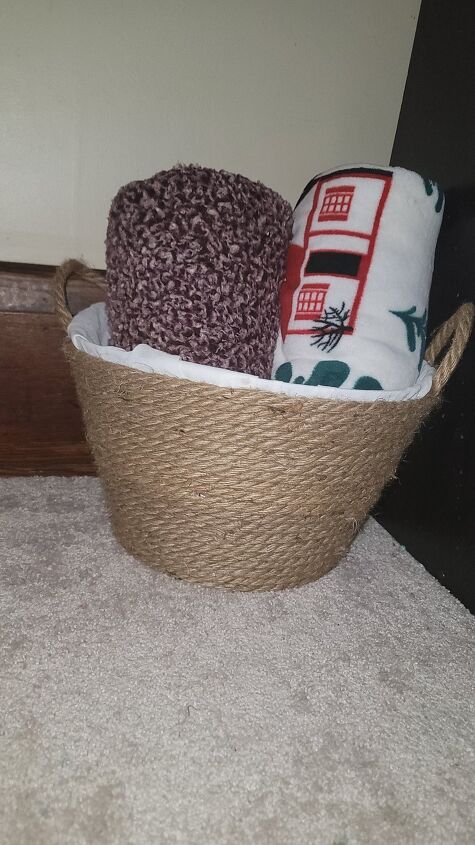 diy dollar tree hobby lobby basket dupe, Fits up to 4 Throw Blankets
