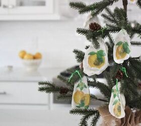 DIY Lemon Oyster Shell Christmas Ornaments
