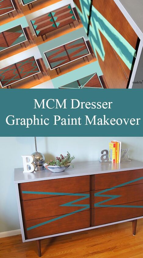 mcm dresser graphic paint makeover