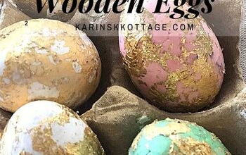 Cómo hacer huevos de madera con pan de oro