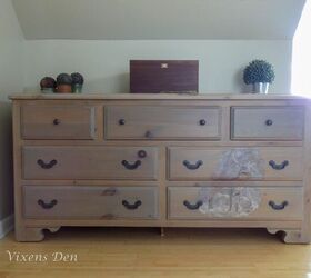 How to Stain a Dresser for a Natural Wood Look and Add a DIY Transfer