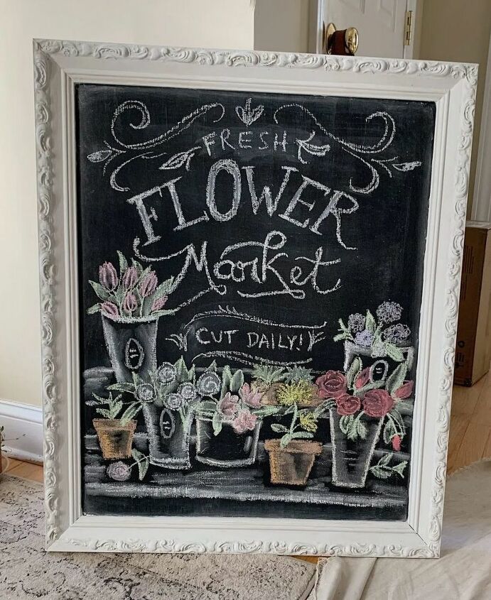 how to clean a chalkboard that s stubbornly cloudy and dusty, chalkboard with white molded frame