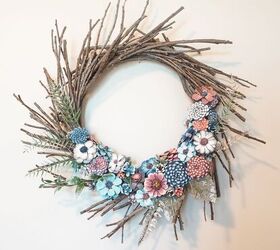 How to Make a Cute Flower Pine Cone & Twig Wreath