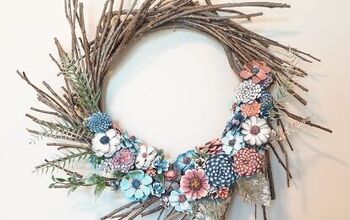 How to Make a Cute Flower Pine Cone & Twig Wreath