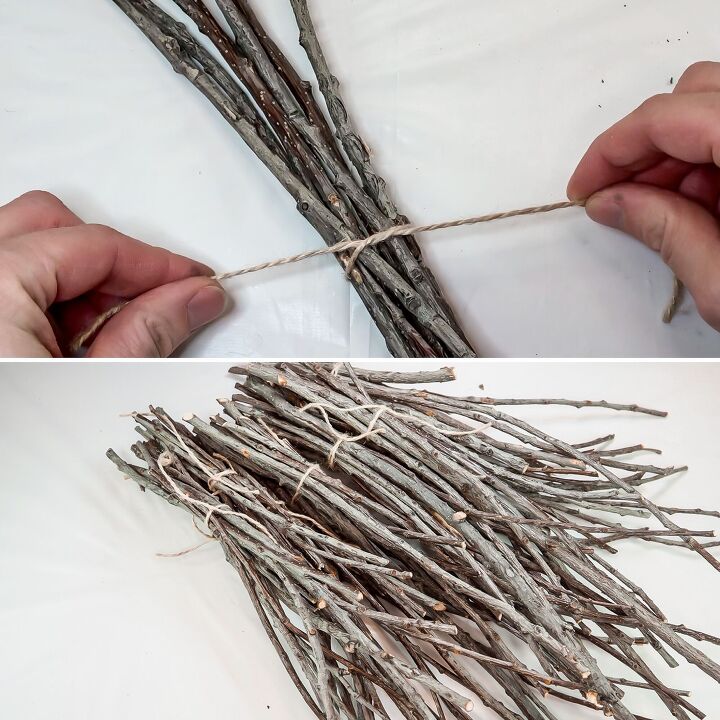 flower pine cones twig wreath