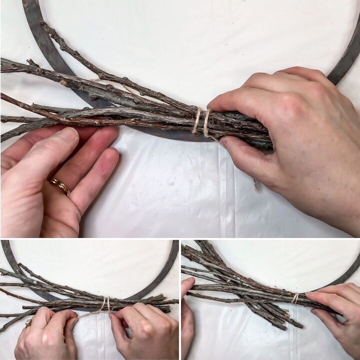 flower pine cones twig wreath