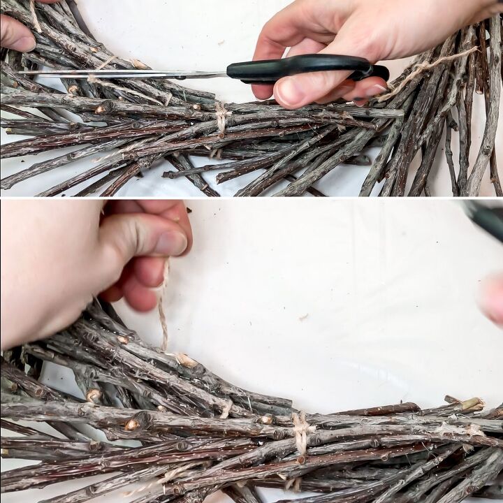 flower pine cones twig wreath