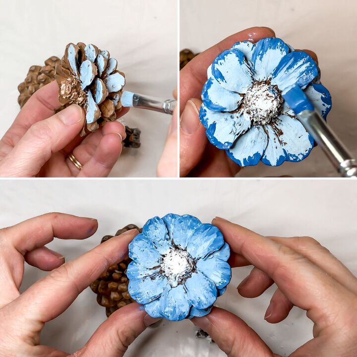 flower pine cones twig wreath