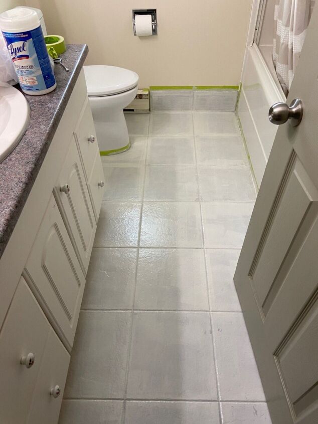 Painted Tile Bathroom Floor | Hometalk