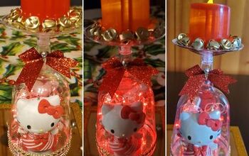  Lindo enfeite de Natal (Hello Kitty) peça central de copo de vinho