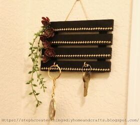 How to Upcycle Dollar Tree Wood into a Rustic Succulent Key Holder