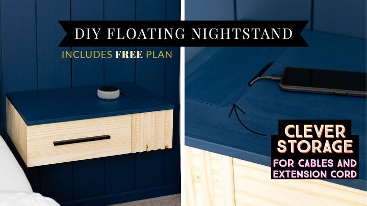 diy modern floating nightstand