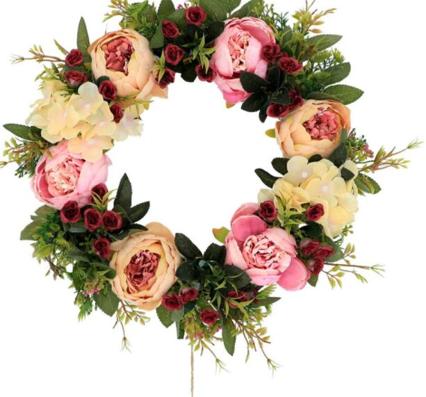 how to make a chenille wreath, 16 Peony Wreath