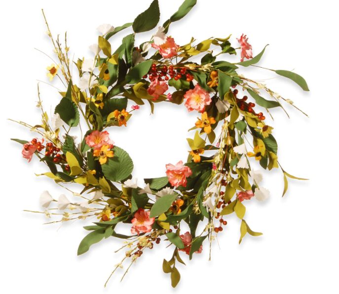 how to make a chenille wreath, 22 Spring Floral Wreath