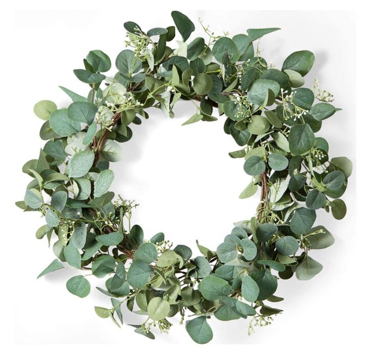 how to make a chenille wreath, Green Eucalyptus Wreath