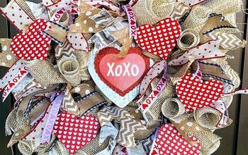Guirnalda de arpillera y cinta para el día de San Valentín