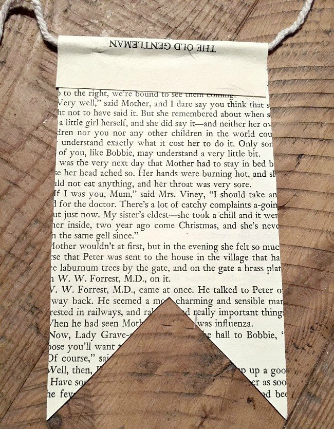 creating a valentine banner from old books