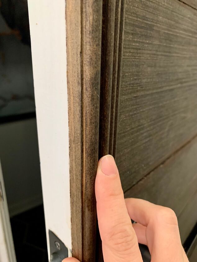 how to update a builder basic door, My two pieces of trim all nicely together