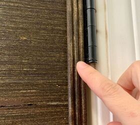 how to update a builder basic door, Make sure your trim doesn t mess with your hinges opening and closing