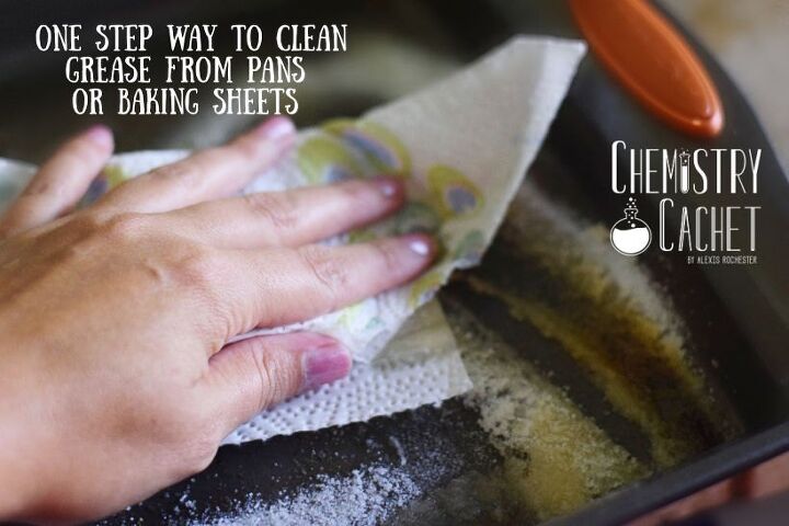 zero mess handy tip for cleaning grease from pans or baking sheets