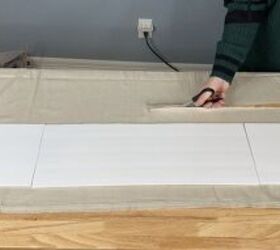 Wrap a drop cloth around a foam board for this easy, $15 bathroom refresh