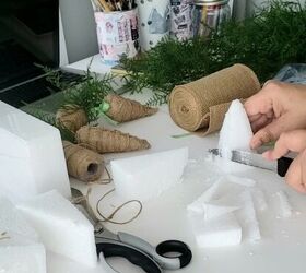 Carve a piece of foam to copy this beautifully rustic spring idea