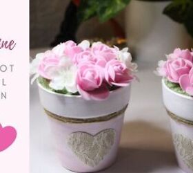 DIY Dollar Tree Valentine Clay Pot Floral Design