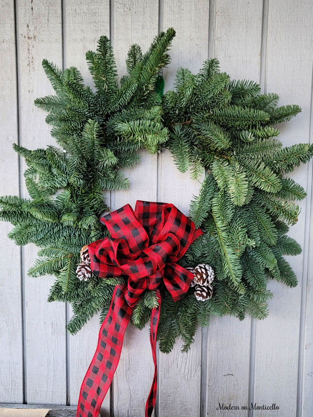 evergreen wreath makeover for winter