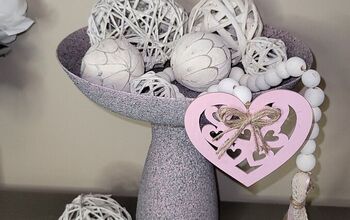 Pottery Barn Valentine's Pedestal Bowl Dupe Using Dollar Tree Items