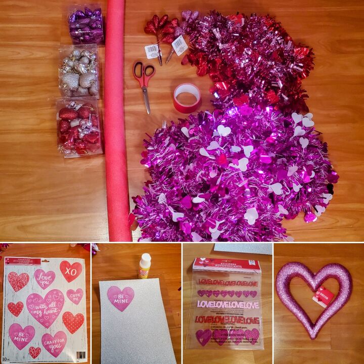 cute diy valentine s day heart shaped pool noodle wreath, Supplies