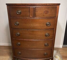 chest of drawers makeover in orange