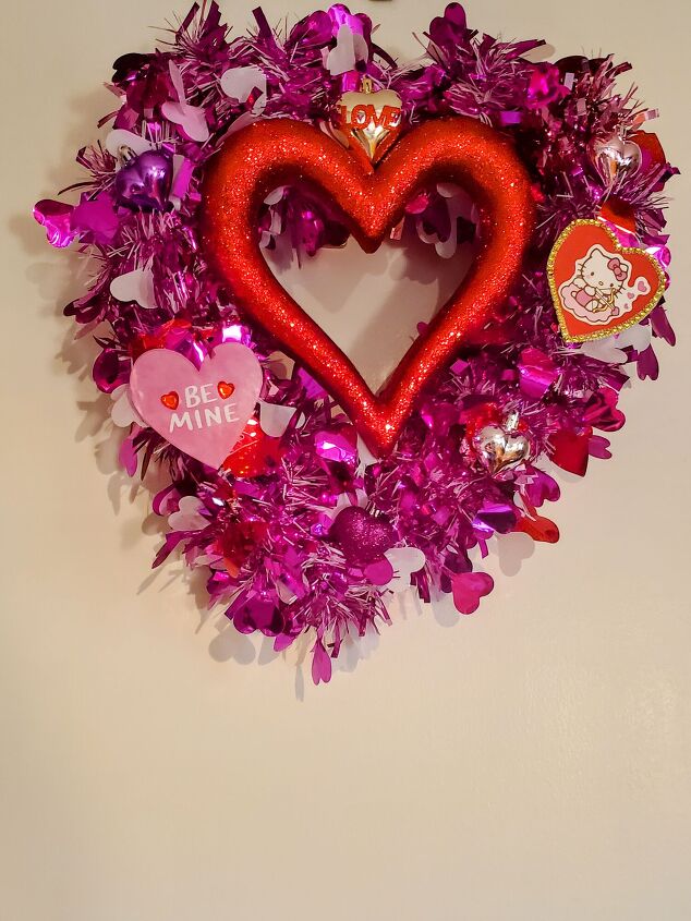 cute diy valentine s day heart shaped pool noodle wreath, A Cute Valentine s Day Pool Noodle Wreath