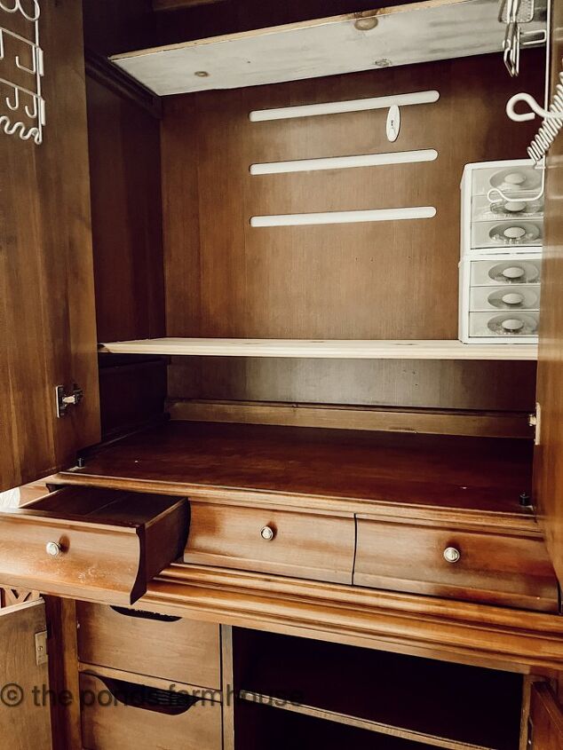 how to make a jewelry cabinet or lingerie cabinet from tv cabinet