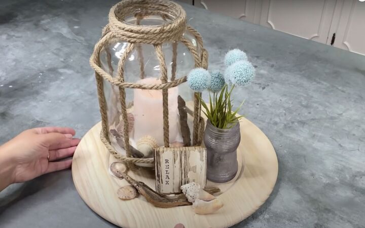 how to make a diy lantern ornament out of waste materials, DIY beach lantern
