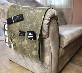 diy remote control holder armchair caddy out of fabric