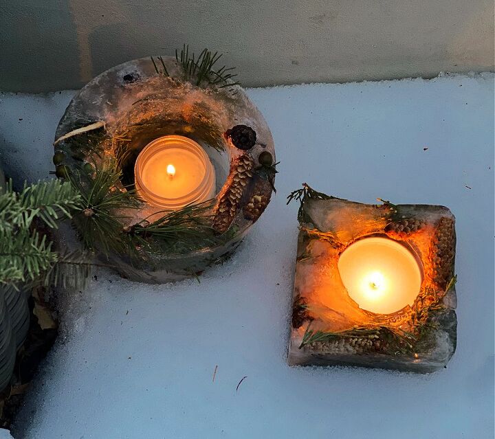 how to make ice votives, My ice votives are currently out back by our table nestled in the snow