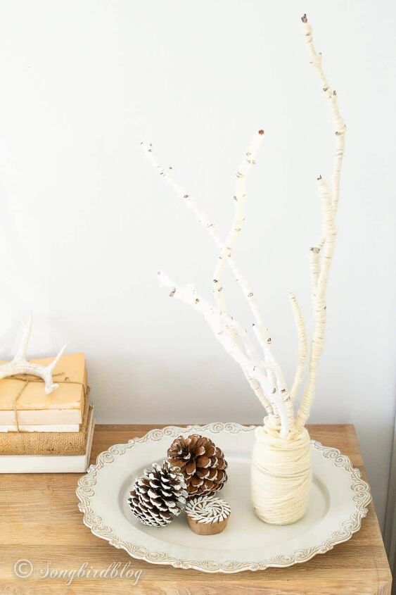 how to make yarn wrapped decorative branches
