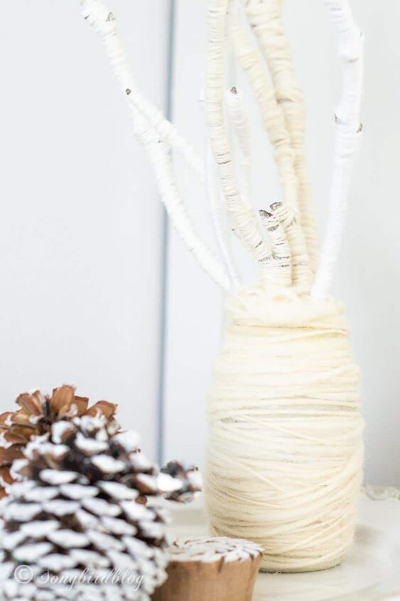 how to make yarn wrapped decorative branches