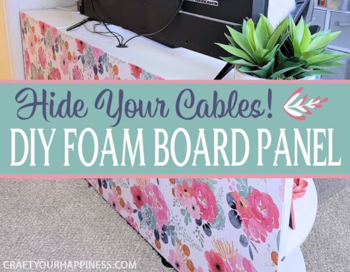 elegant diy foam board panel to hide your cords