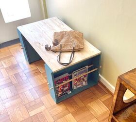 coffee table bench from old drawers