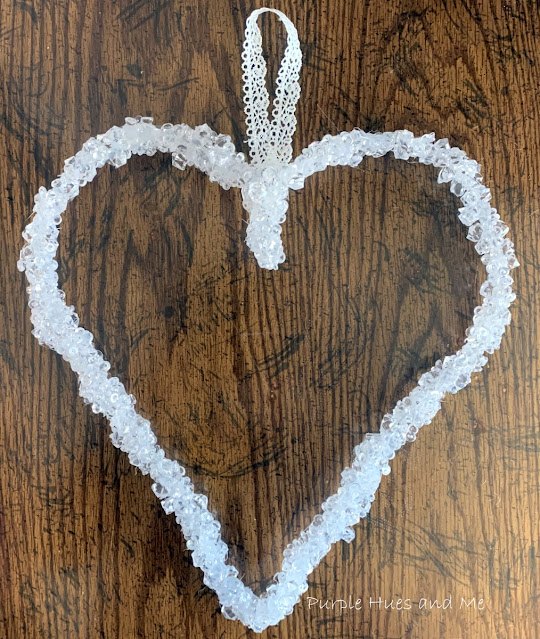 beaded heart shaped hanger wreath
