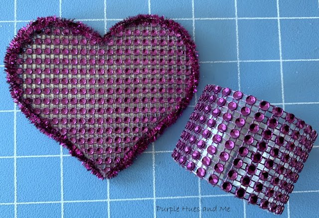 mesh bling heart napkin rings